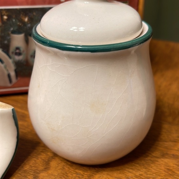 Vintage Stoneware Snowman Tabletop Serving Set Tabletop Christmas Snowman Set - Picture 13 of 13